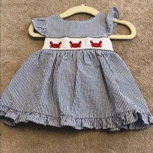 Pinstripe crab dress